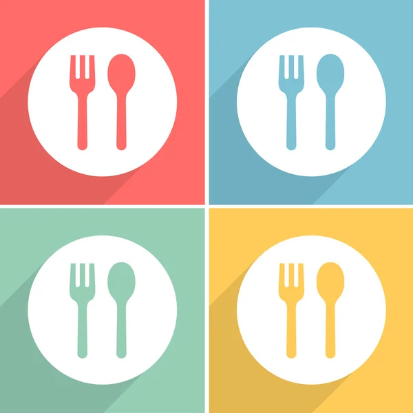 Fork spoon icons set great for any use. Vector EPS10. — Stock Vector