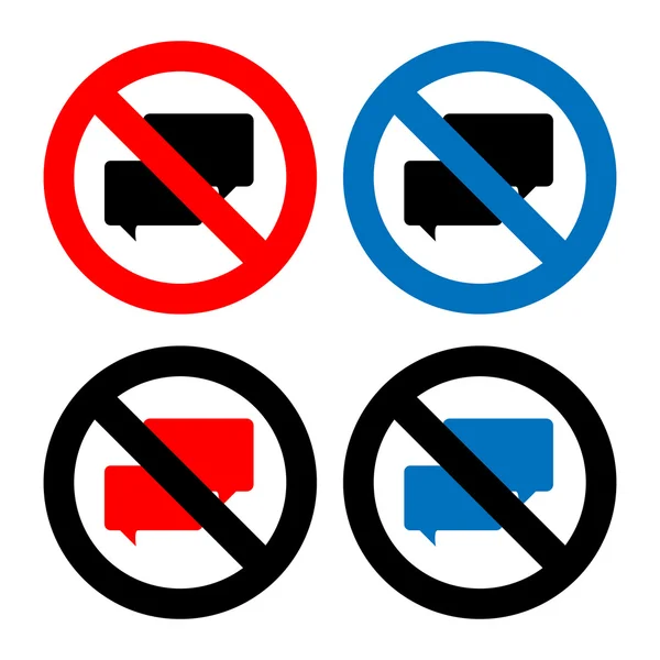 No Chat sign icons set great for any use. Vector EPS10. — Stock Vector