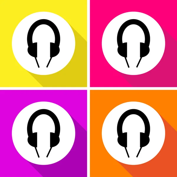 Headphone icons set great for any use. Vector EPS10. — Stock Vector