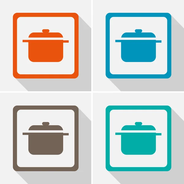Pot icons set great for any use. Vector EPS10. — Stock Vector
