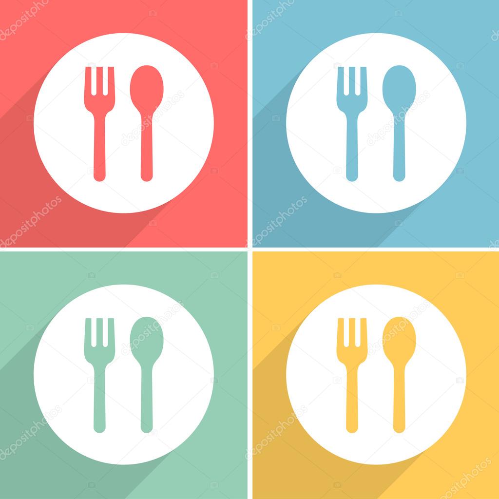 fork spoon icons set great for any use. Vector EPS10.