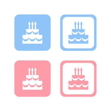 Doğum günü pastası simgeleri herhangi bir kullanım için büyük ayarlayın. Vektör Eps10.