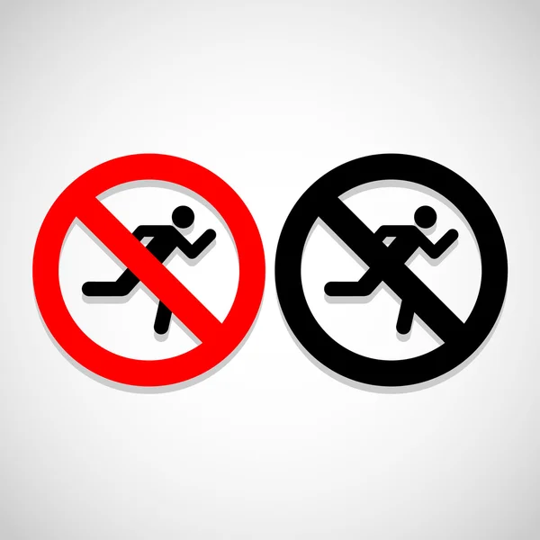 No Run icons set great for any use. Vector EPS10. — Stock Vector