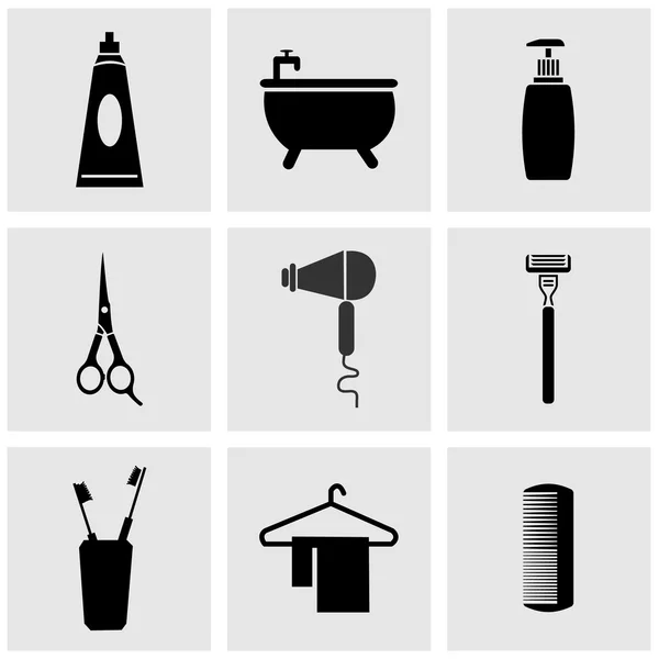 Bath accessories icons set great for any use. Vector EPS10. — Stock Vector