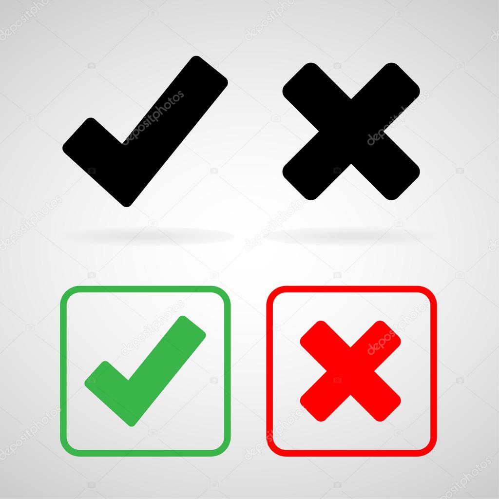 Right and Wrong icons set great for any use. Vector EPS10.