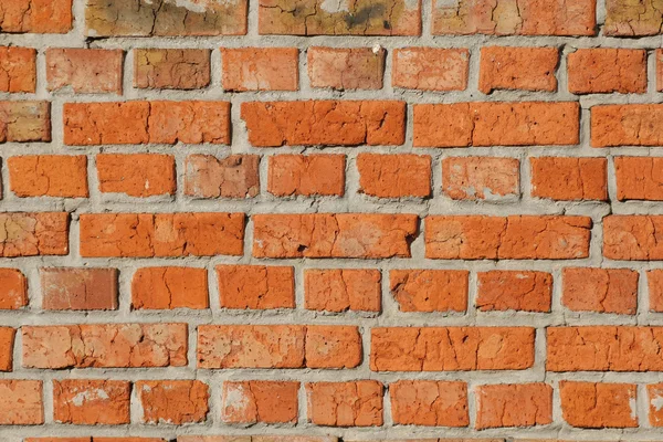 Oude rode bakstenen muur close-up. — Stockfoto