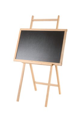 Beyaz Siyah bir kurulu ile ahşap şövale 