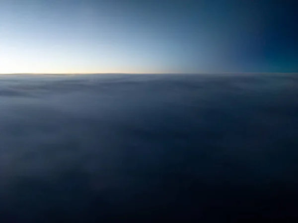 Vista Aérea Sobre Capa Nubes Altostrato Amanecer —  Fotos de Stock