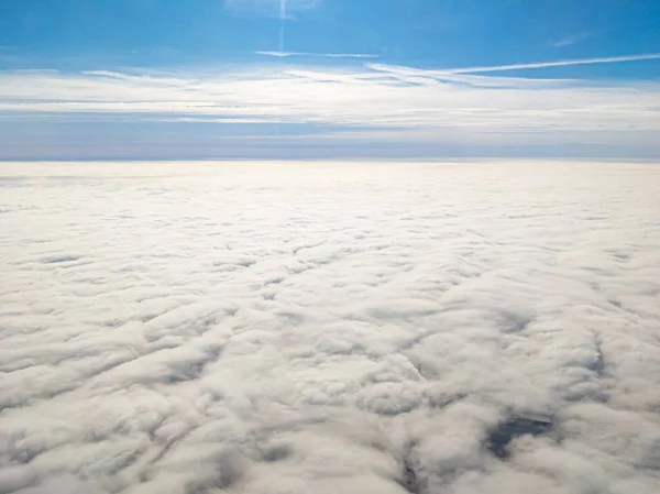 Vista Aérea Sobre Capa Nubes Altocumulus Día Soleado —  Fotos de Stock