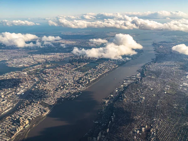 Vista Aérea Nova York Nova Jersey Olhando Para Sudeste Com — Fotografia de Stock