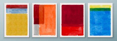 Kartpostal, Sosyal Medya Sancağı, Broşür Kapağı Tasarımı veya Duvar Dekorasyonu İçin El Boyalı Resimler. Modern Soyut Boyama Sanatı. Vektör Deseni