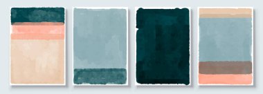 Kartpostal, Sosyal Medya Sancağı, Broşür Kapağı Tasarımı veya Duvar Dekorasyonu İçin El Boyalı Resimler. Modern Soyut Boyama Sanatı. Vektör Deseni.