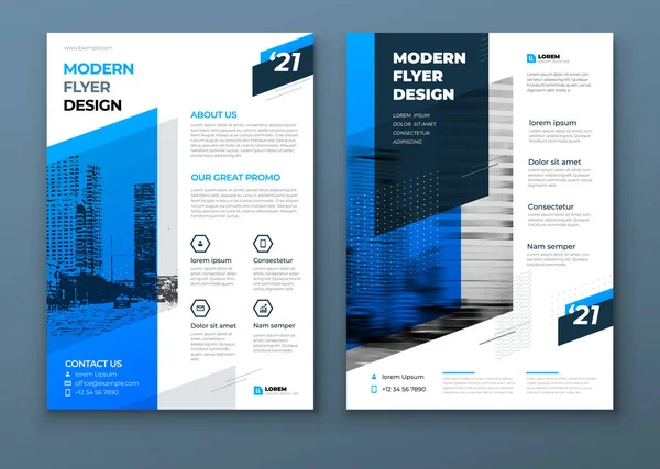 Design Layout Modelo Panfleto Red Corporate Business Flyer Mockup Inglês —  Vetores de Stock