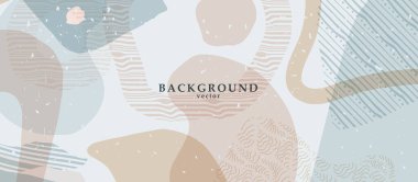 Arkaplanda renk şekilleri olan soyut arkaplan sanatı. Web ya da duvar sanat dekoru. Boho tarzı minimalist arka plan. Vektör illüstrasyonu