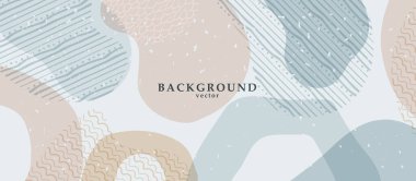 Arkaplanda renk şekilleri olan soyut arkaplan sanatı. Web ya da duvar sanat dekoru. Boho tarzı minimalist arka plan. Vektör illüstrasyonu