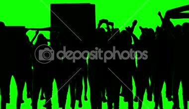 Futbol taraftarları yeşil ekran üzerinde