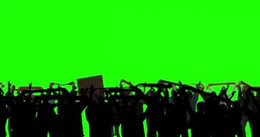 Futbol taraftarları yeşil ekran üzerinde