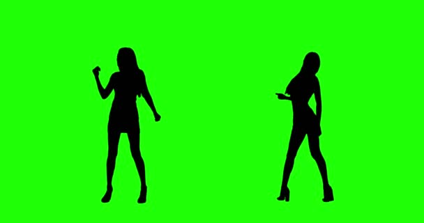Танцы на зелёном экране — стоковое видео