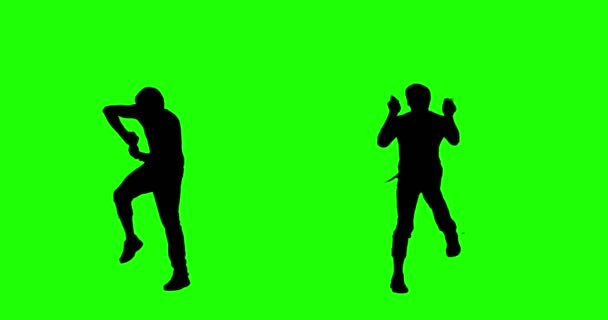 Yeşil ekran üzerinde çılgın dans — Stok video