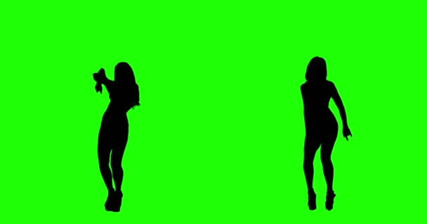 Yeşil ekran üzerinde bikini dans — Stok video