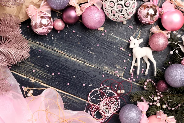 Noel kompozisyon pembe