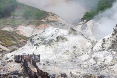 jigokudani cehennem Vadisi noboribetsu, hokkaido, Japonya