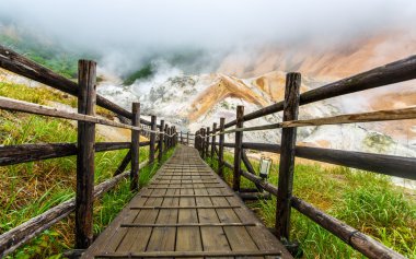jigokudani cehennem Vadisi noboribetsu, hokkaido, Japonya