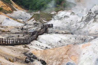 jigokudani cehennem Vadisi noboribetsu, hokkaido, Japonya