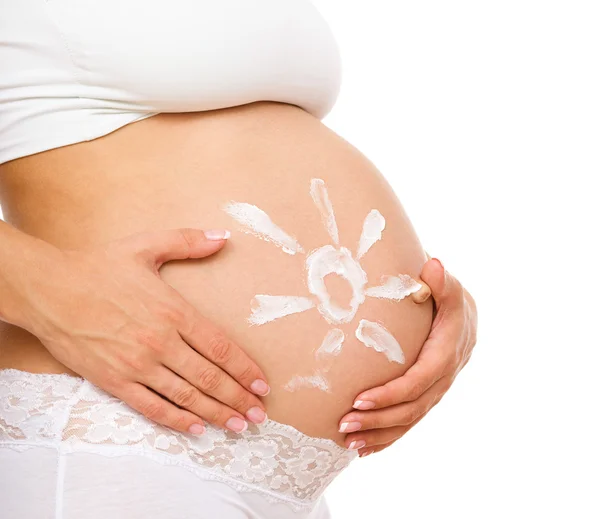Bilde av en gravid kvinne – stockfoto