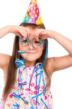 Sevimli kız onun doğum günü kutlamak