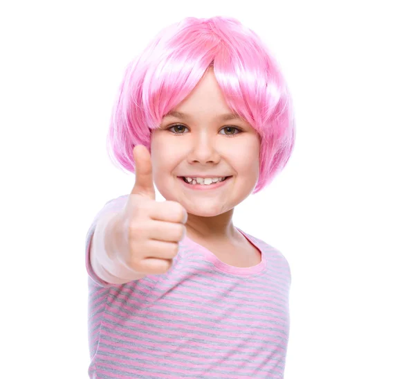 Cute girl is holding her face in astonishment — Stock Photo, Image