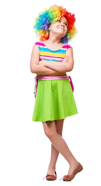 Girl in clown — Stock Photo, Image