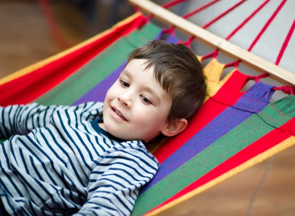 Little boy in hammock — Stock Photo, Image