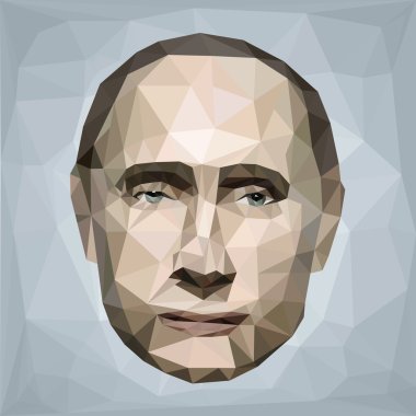 portre Vladimir Putin Başkan Rusya düşük Poli