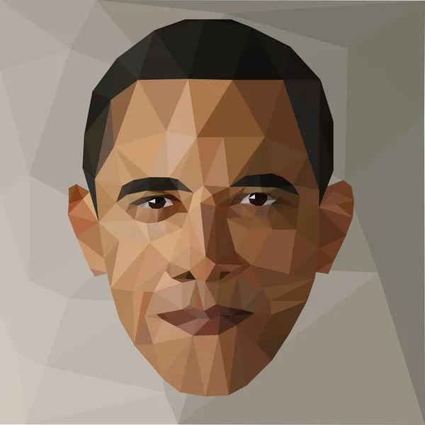 Porträt barack obama u.s. präsident low poly usa — Stockvektor