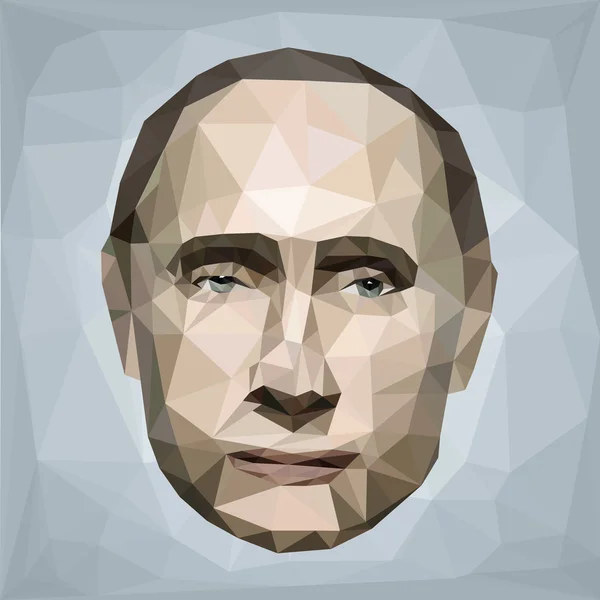 Portrait Vladimir Putin president Russia low poly — Stock Vector