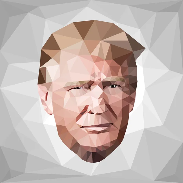 Donald John Trump kandidaat-laag poly U.S portret. — Stockvector
