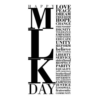 Martin Luther King Günü için soyut bir tipografik poster.