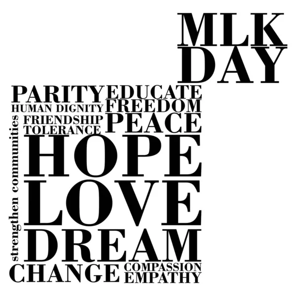Abstrakt Typografisk Inspirerande Affisch För Martin Luther King Day — Stockfoto