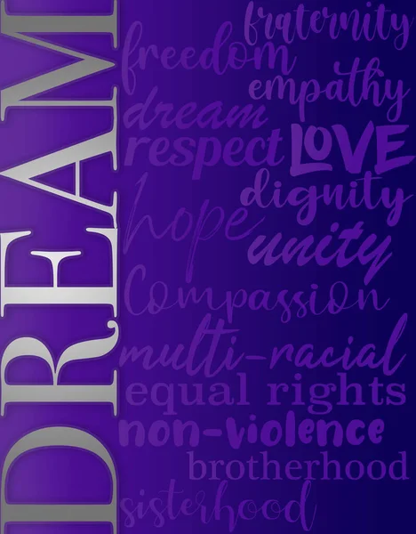 Abstract Typographic Inspirational Poster Dream Civil Rights Movement — Stock Photo, Image