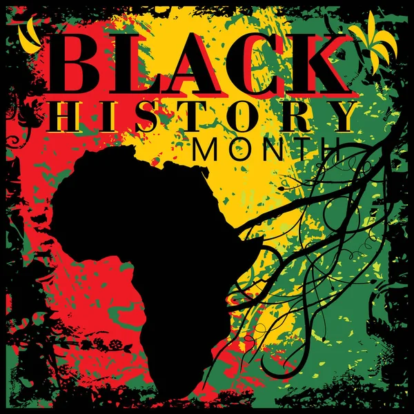 Abstrakcyjna Ilustracja Temat Miesiąca Czarnej Historii Czarnym Tle Grunge — Zdjęcie stockowe
