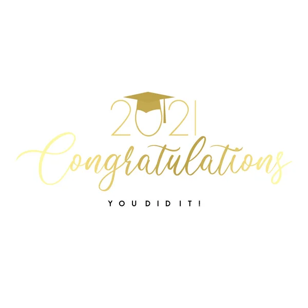 Egy Absztrakt Illusztrációja Gratulálunk Diplomások Class 2021 Fehér Alapon — Stock Vector