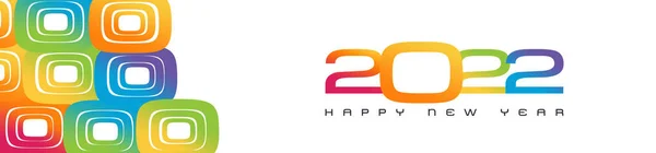 Abstract Illustration Happy New Year 2022 Colorful Techie Isolated White — Stock Photo, Image