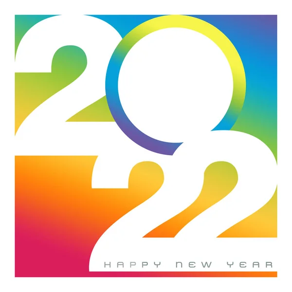 Illustration Happy New Year 2022 Colorful Isolated White Background — Stock Photo, Image