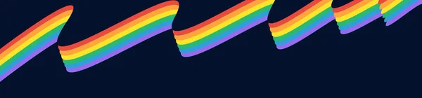 Abstract Illustration Lgbtq Pride Banner Header Isolated Dark Blue Background — Stock Photo, Image