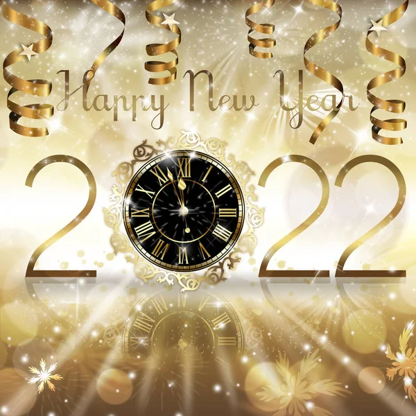 Abstrakcyjna Ilustracja Nowego Roku Zegar Dla Roku 2022 — Zdjęcie stockowe