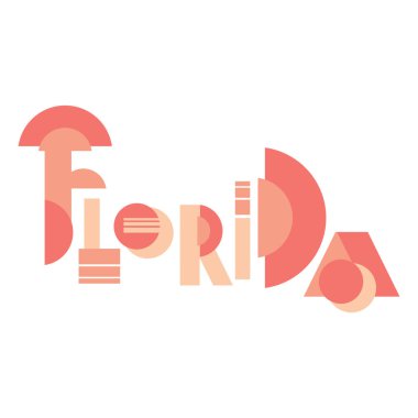Florida, Sunshine State 'te soyut bir vektör tipografisi.