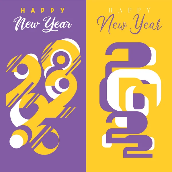 Set Greeting Cards 2022 New Year Background Designs — Stock Vector
