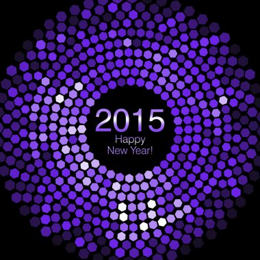 Mutlu yeni yıl 2015 - altıgen disko ışıkları