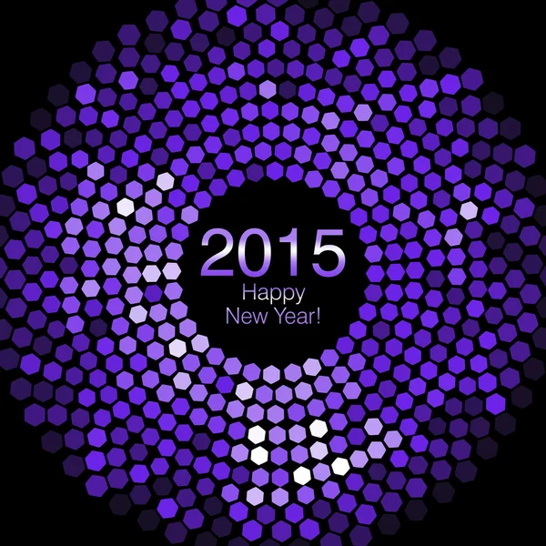 Happy New Year 2015 - Hexagon Disco lights — Stock Photo, Image